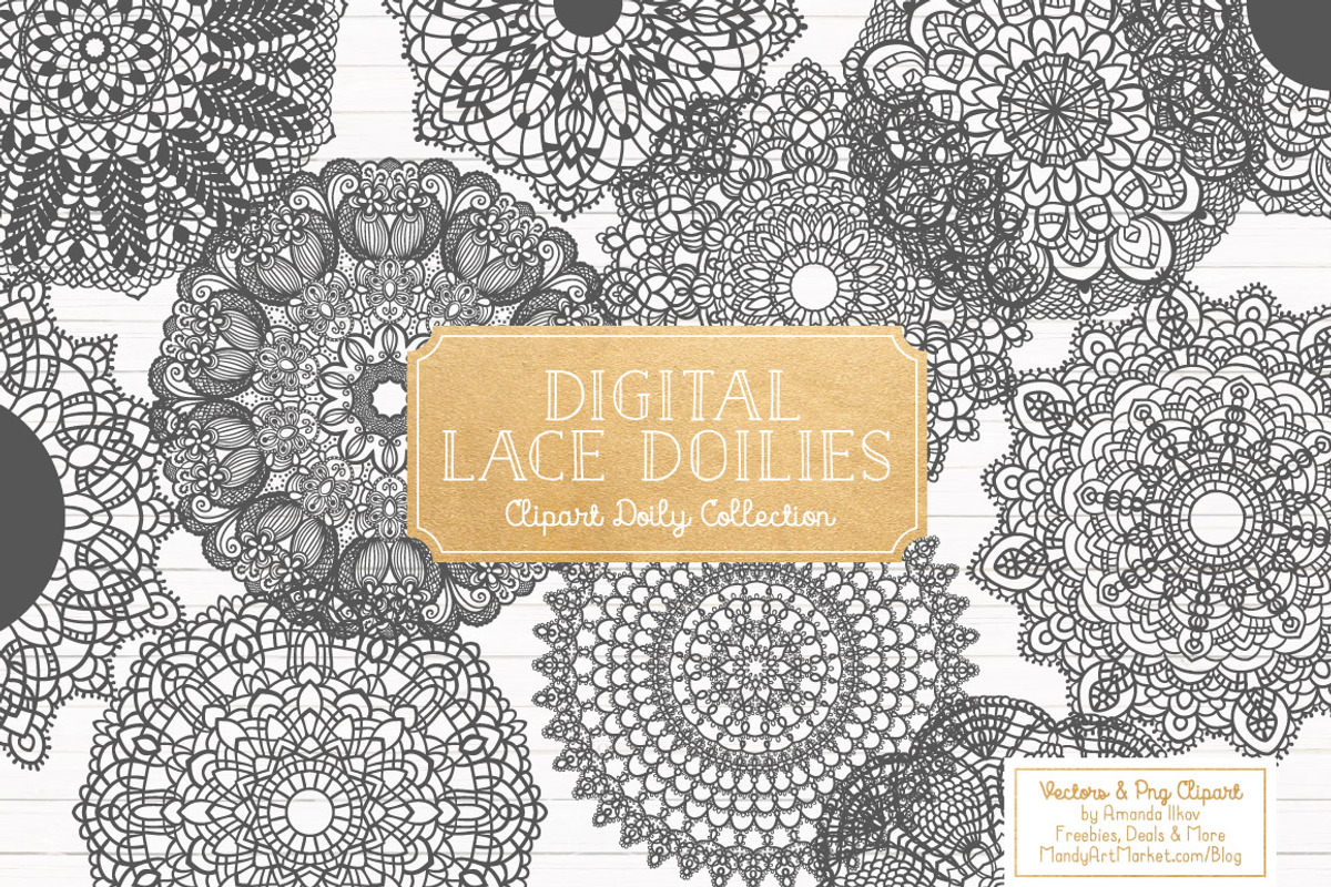 Pewter Grey Round Lace Doilies, an Illustration by Amanda Ilkov (Photo 1 of 4)