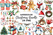 Christmas Doodle Sublimation Clipart, an Illustration by CraftArtStudio (Thumbnail 1 of 6)