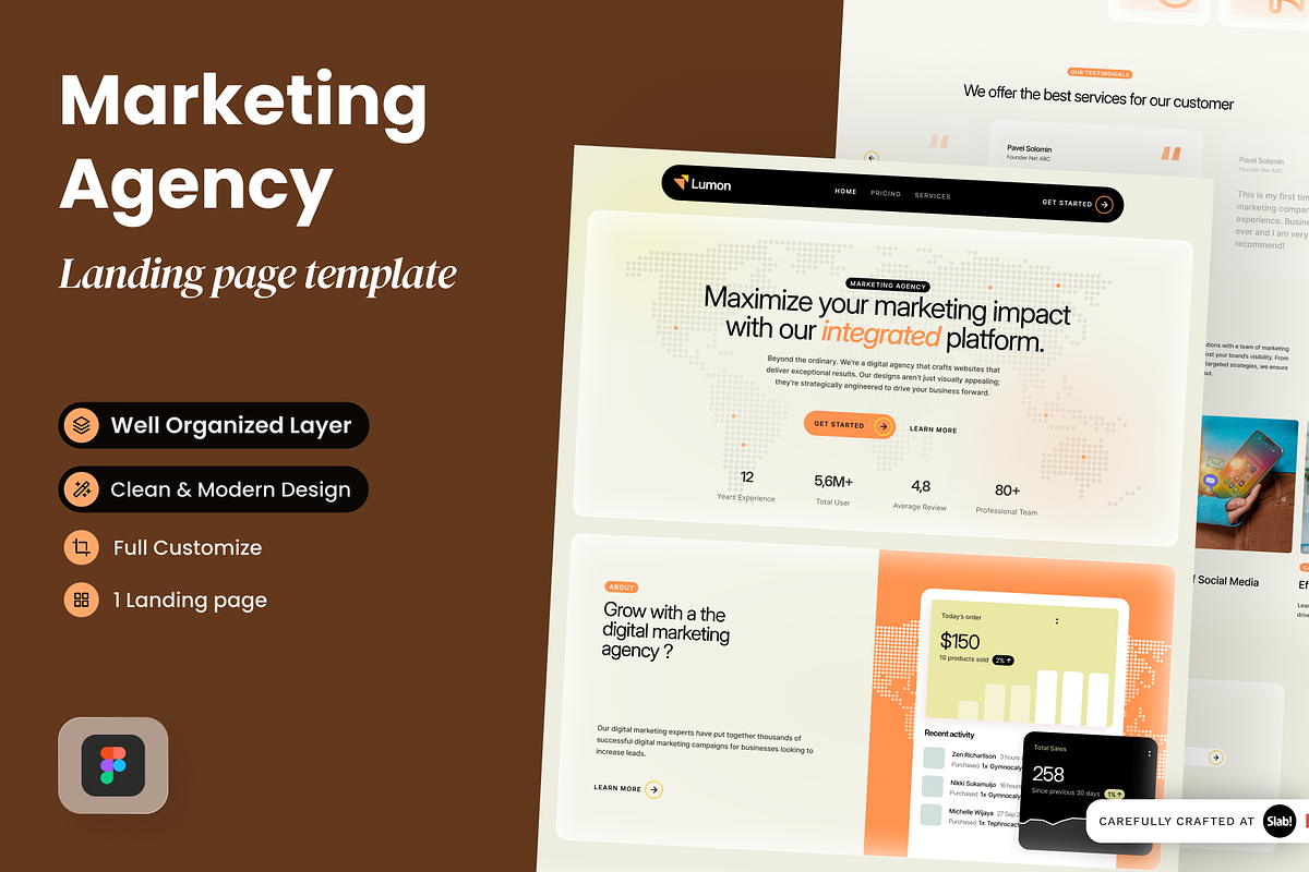 Marketing Agency Landing Page, a Landing Page Template by SLAB! Design (Photo 1 of 3)