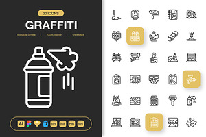 Graffiti Icons, an Outline Icon by Spacepixel Creative
