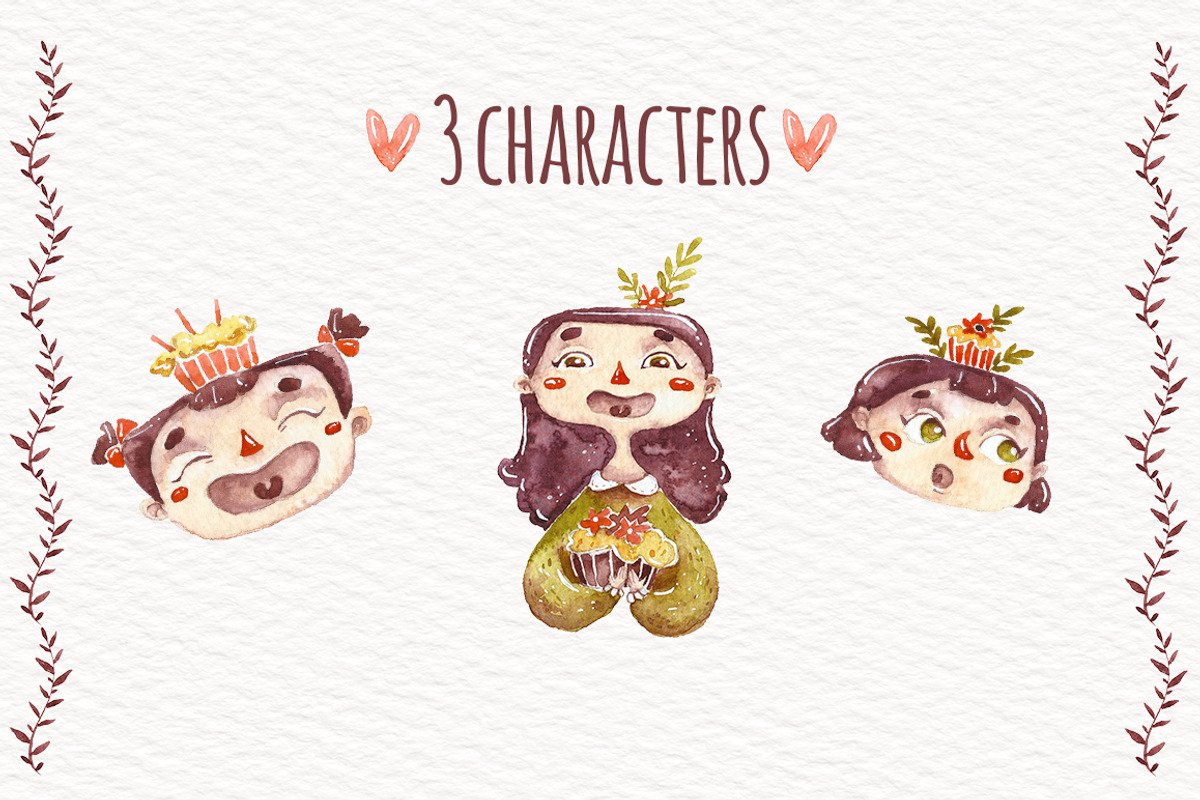 Watercolor sweets and flowers, a Food Illustration by talloshau's illustrations (Photo 2 of 8)