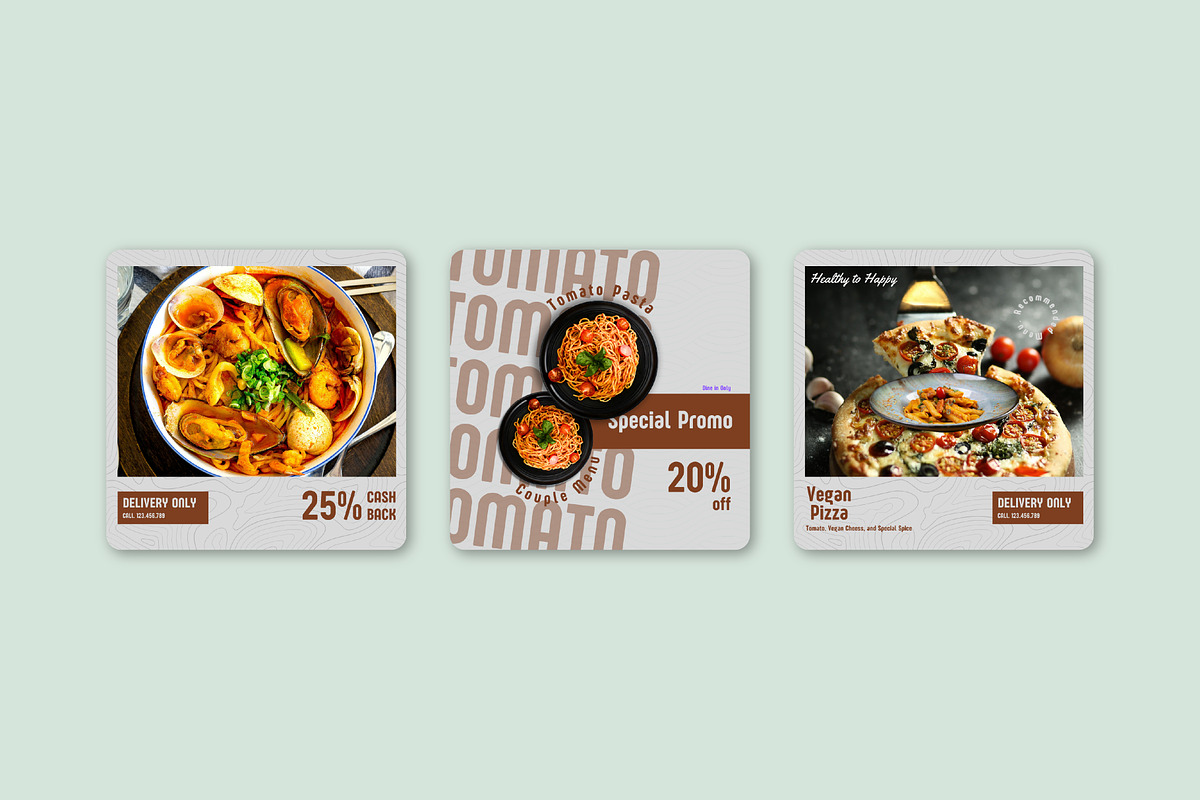 Italian // Food Social Media Kit, a Design Template by SecondBrain Store (Photo 2 of 9)