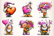 Quirky Valentines Gnome Clipart, an Illustration by Dream Creation (Thumbnail 4 of 6)