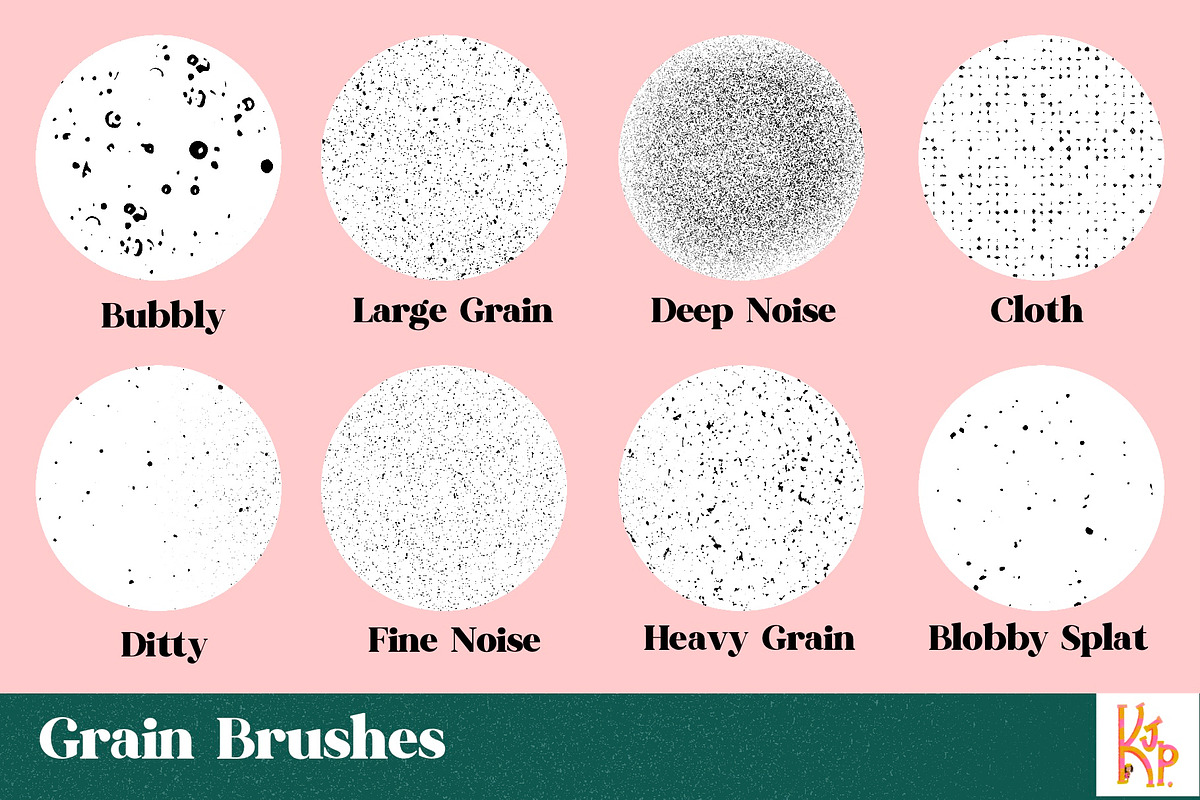 Grainy Procreate Texture Brushes, a Brush Add-On by KJP Designs (Photo 2 of 9)