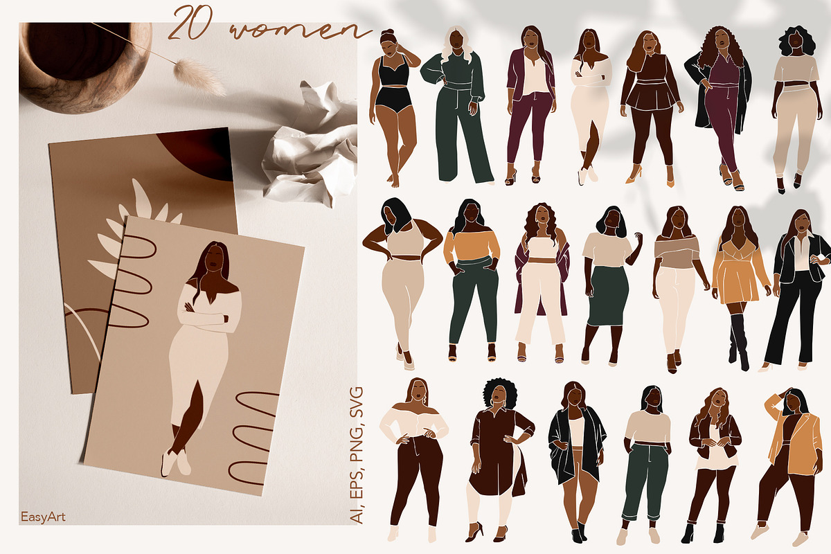 Plus size women, a Decorative Illustration by EasyArt (Photo 2 of 10)
