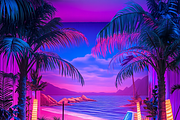 Tropicana Neon Beach Party, a Background Graphic by Printable Treasure (Thumbnail 3 of 6)
