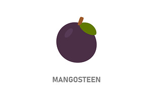 Mangosteen tropical fruit. Purple, a Food Illustration by GraphiShop