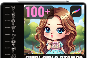 Procreate Chibi Girl Stamps