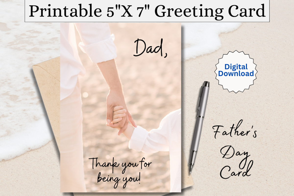 Father's Day Greeting Card PDF, a Card Template by Pixels N Bows (Photo 1 of 4)