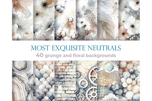 Neutrals watercolor backgrounds set, a Decorative Illustration by Bubert Art