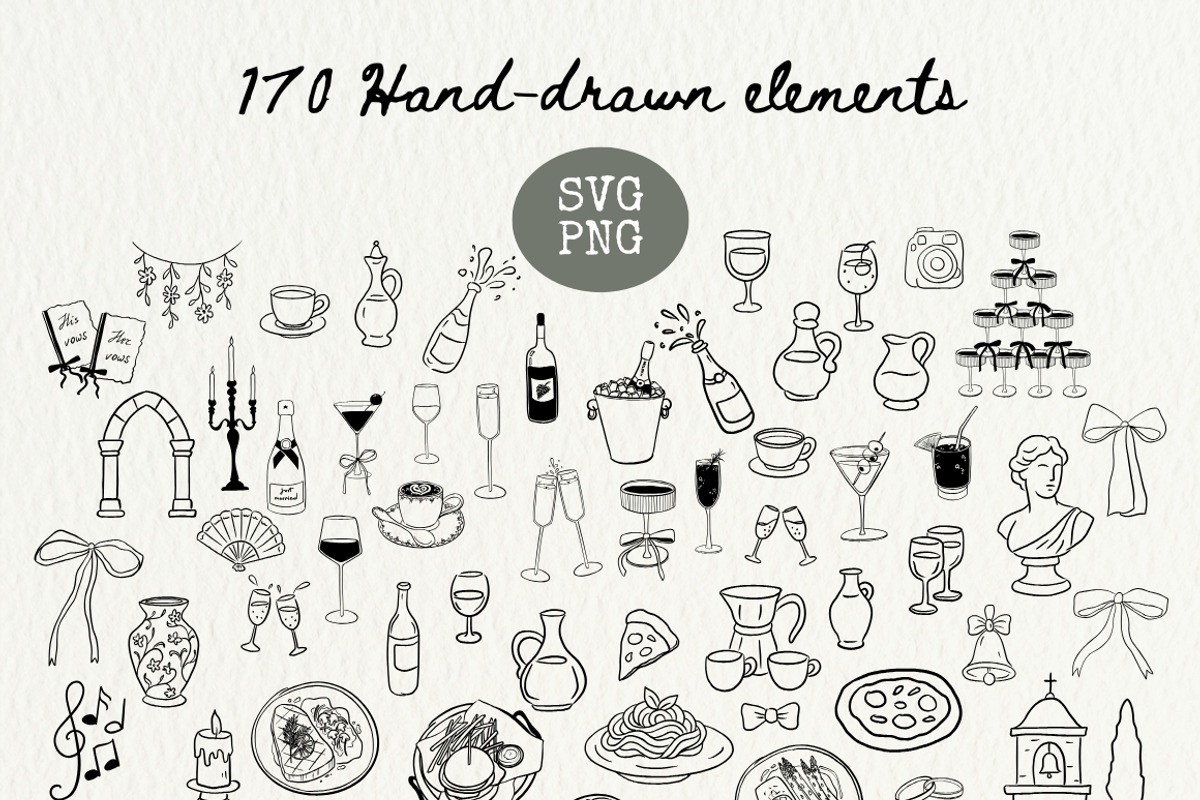 Italian Wedding Clipart, an Illustration by OZartRoom (Photo 9 of 14)