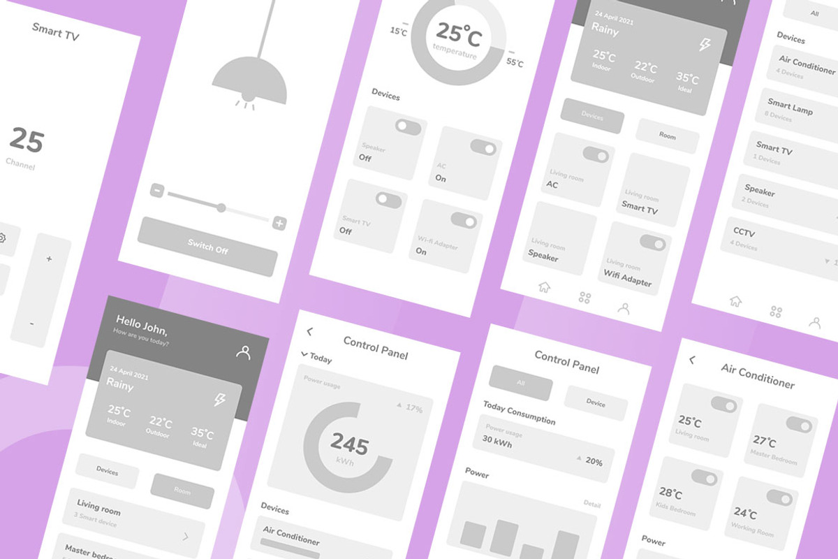 Smart Home Systems Wireframe Apps, a Websites & App Template by INSPR STD (Photo 5 of 6)