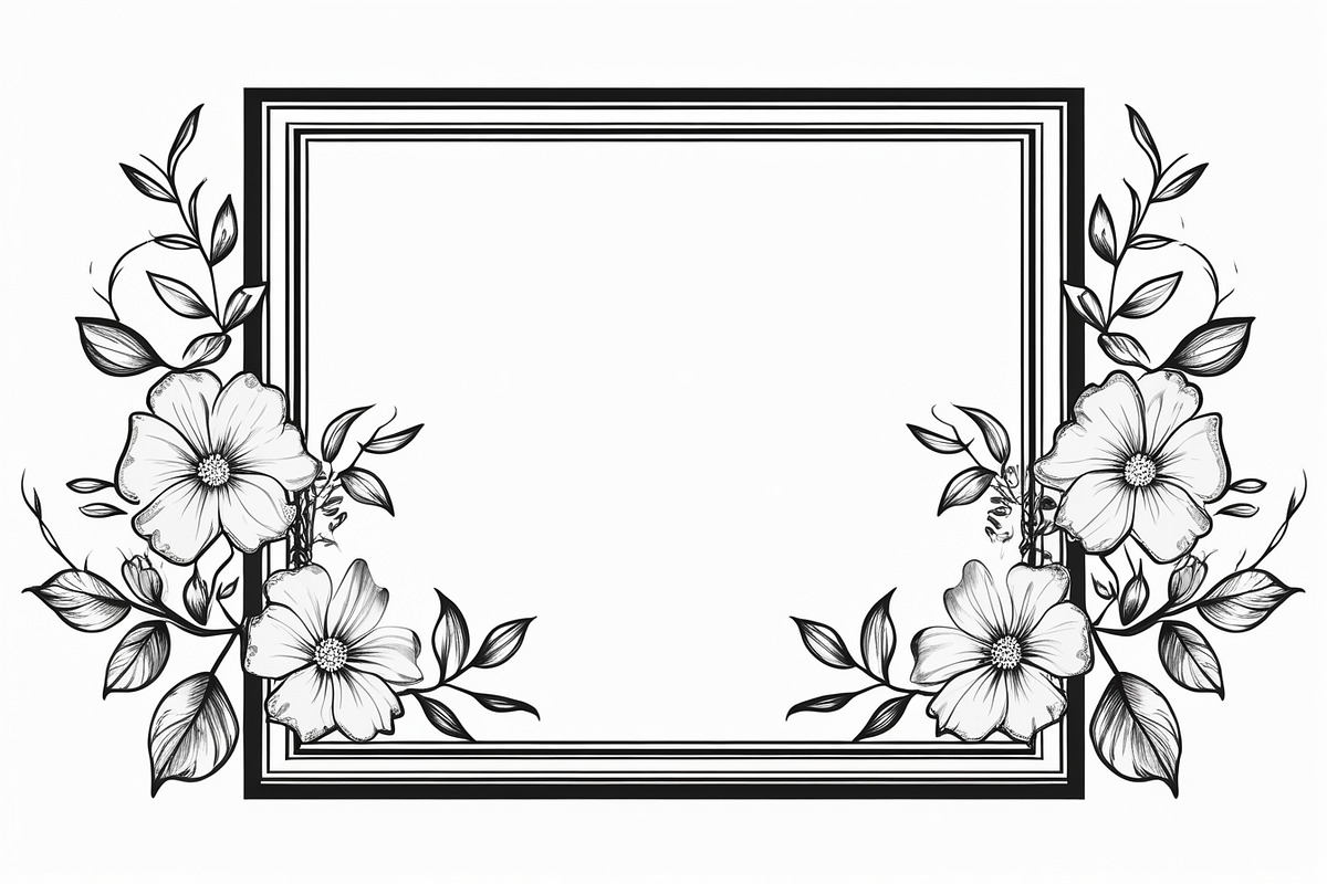 Elegant Floral Frame Bundle, an Illustration by Creativeshirt (Photo 4 of 7)