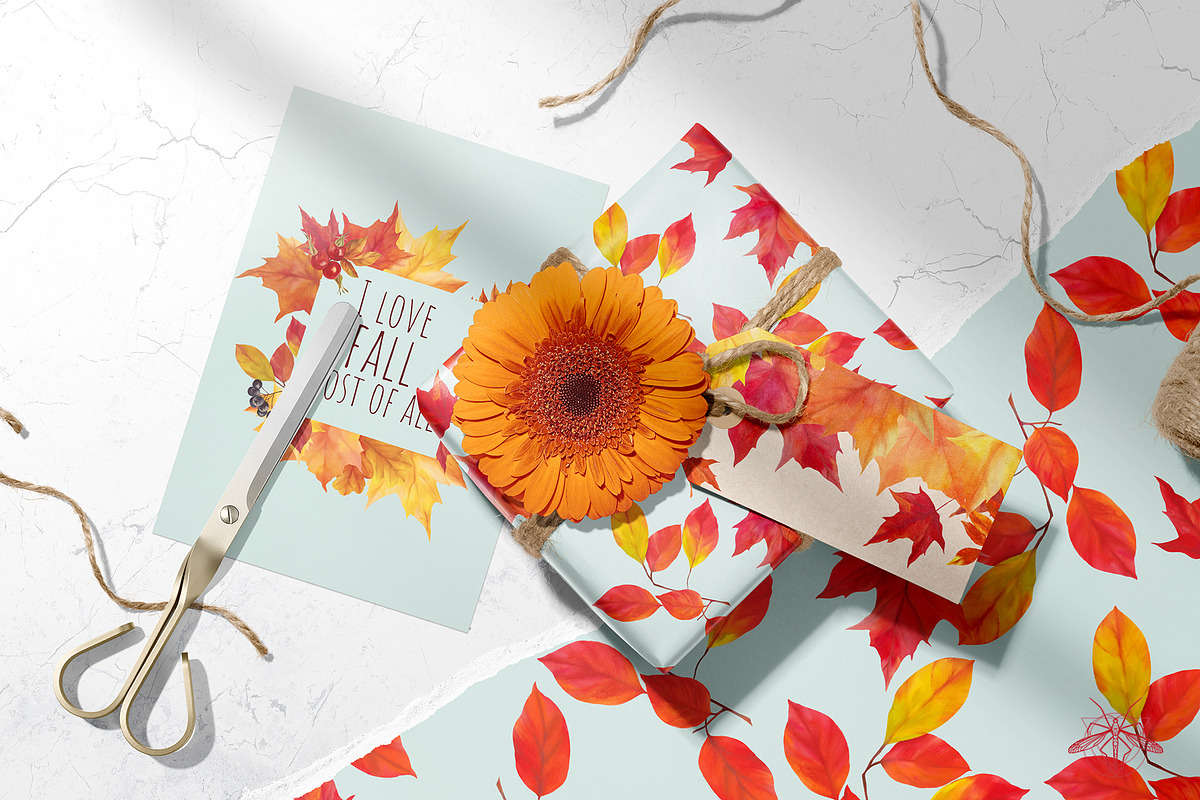 Golden | Watercolor Autumn set, a Decorative Illustration by Tanya Vollar (Photo 2 of 14)