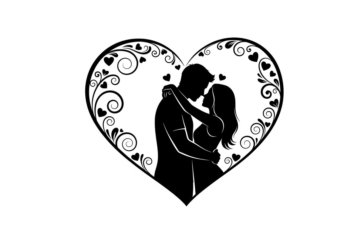 Couple Love Heart Silhouette Bundle, an Illustration by Amazin_art (Photo 25 of 51)
