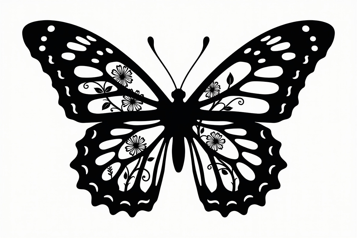 Flying Butterfly Vector Silhouette, an Illustration by Amazin_art (Photo 17 of 21)
