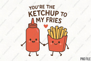 Ketchup to My Fries PNG, an Illustration by CraftArtStudio