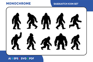 Sasquatch Icon Minimalist Bigfoot