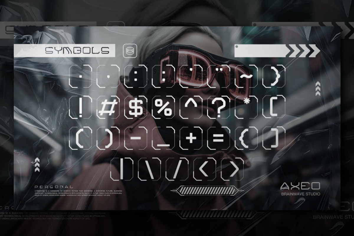 AXEO - Futuristic and Slim Font, a Font by Brainwave (Photo 11 of 18)