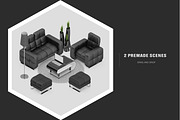 Isometric Interior Mock-up, an iPhone Mockup by IsometricWorld (Thumbnail 2 of 5)