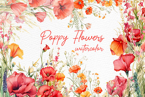 Red Poppy Flowers Clipart Poppies