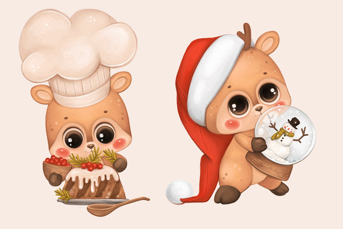 Christmas collection Deer, an Animal Illustration by designs.svkl (Photo 2 of 7)