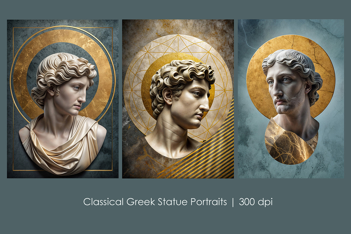 Classical Greek Statue Portraits, a Person Illustration by StockVerse Creative (Photo 1 of 4)