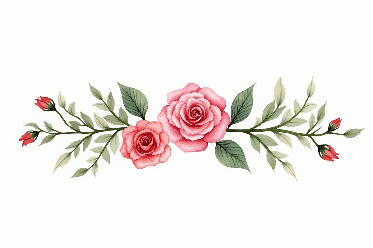 Blush Red Watercolor Roses, an Illustration by Creativeshirt (Photo 6 of 7)