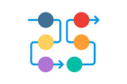 Flow diagram Flat Icon, a Duotone Icon by Pexelpy (Thumbnail 1 of 2)
