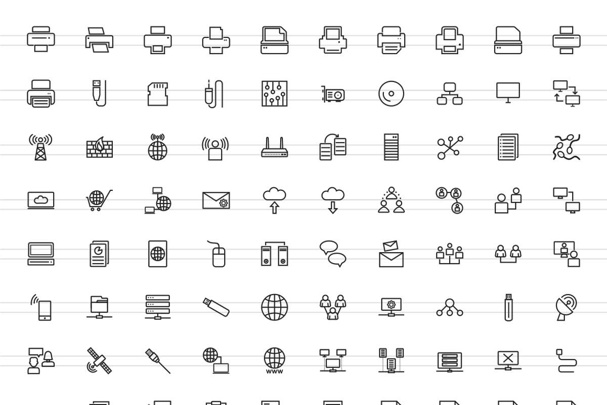256 Hardware Line Icons, an Outline Icon by IconBunny (Photo 2 of 6)