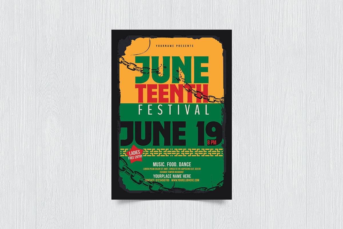 Juneteenth Flyer, a Flyer Template by DesignWorkz