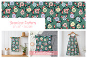 Christmas Ornaments & Lights Pattern, an Illustration by Johanna V. Creative (Thumbnail 1 of 3)