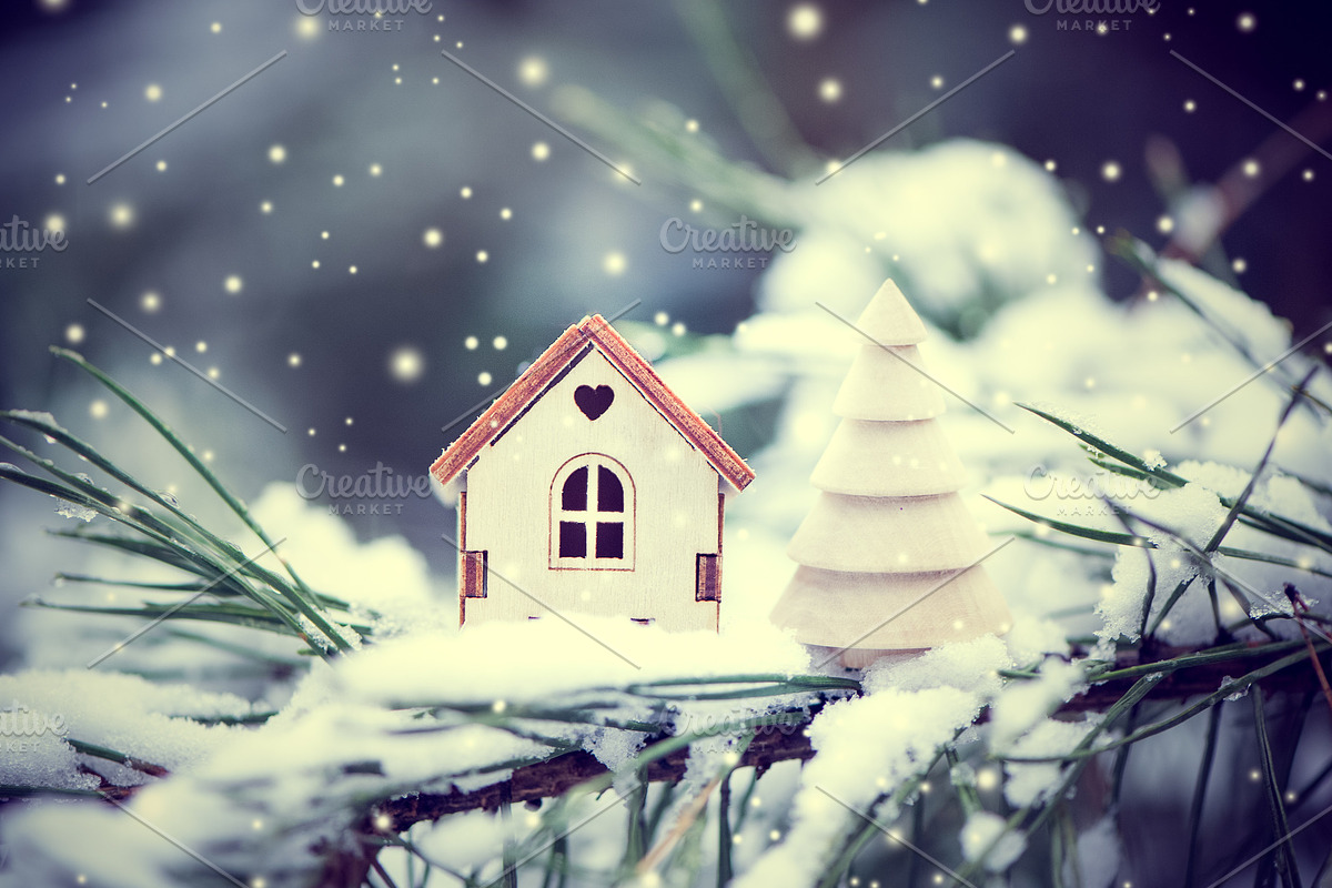 Christmas toy house with a toy tree containing architecture, building, and, a Holiday Photo by WildStrawberry Magic (Photo 2 of 2)