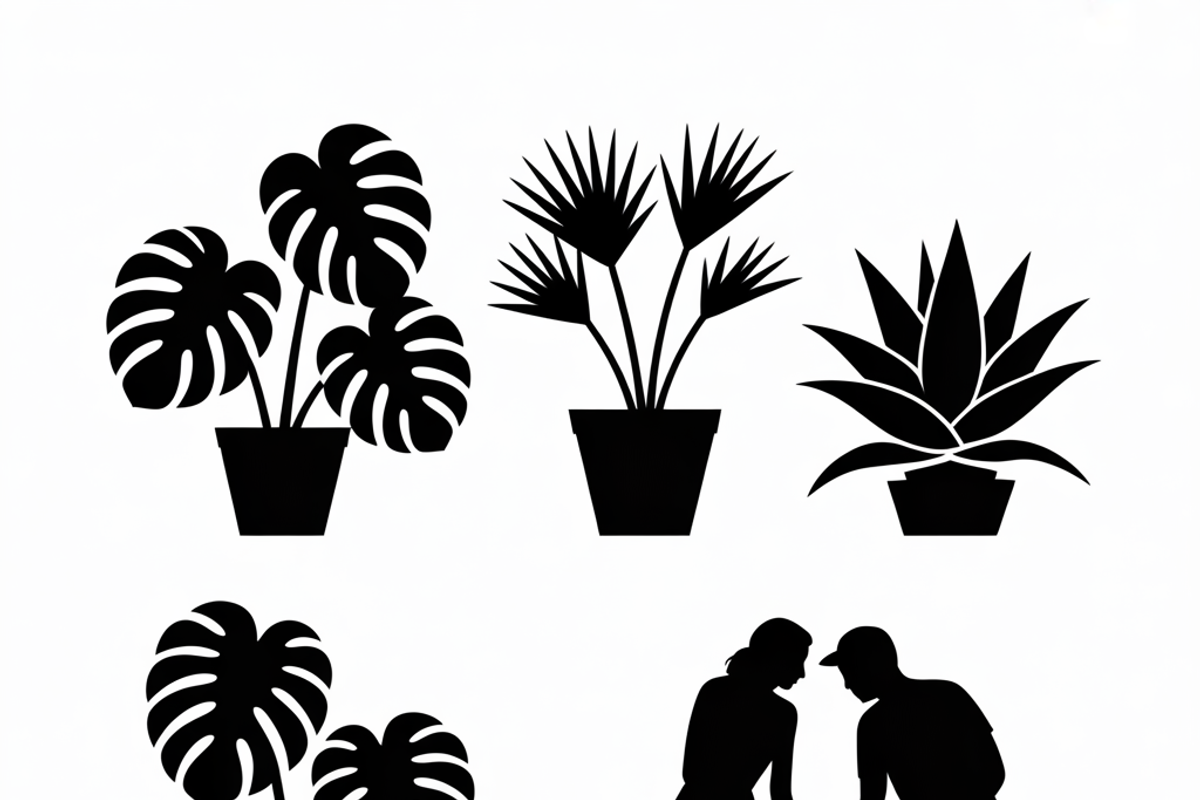 silhouette couple gardening together, an Illustration by Amazin_art (Photo 7 of 11)