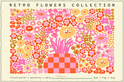 Retro Flowers Collection, a Pattern Graphic by NKTN (Thumbnail 1 of 15)