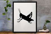 Grasshopper Silhouette SVG, an Animal Illustration by newminddesign (Thumbnail 3 of 3)