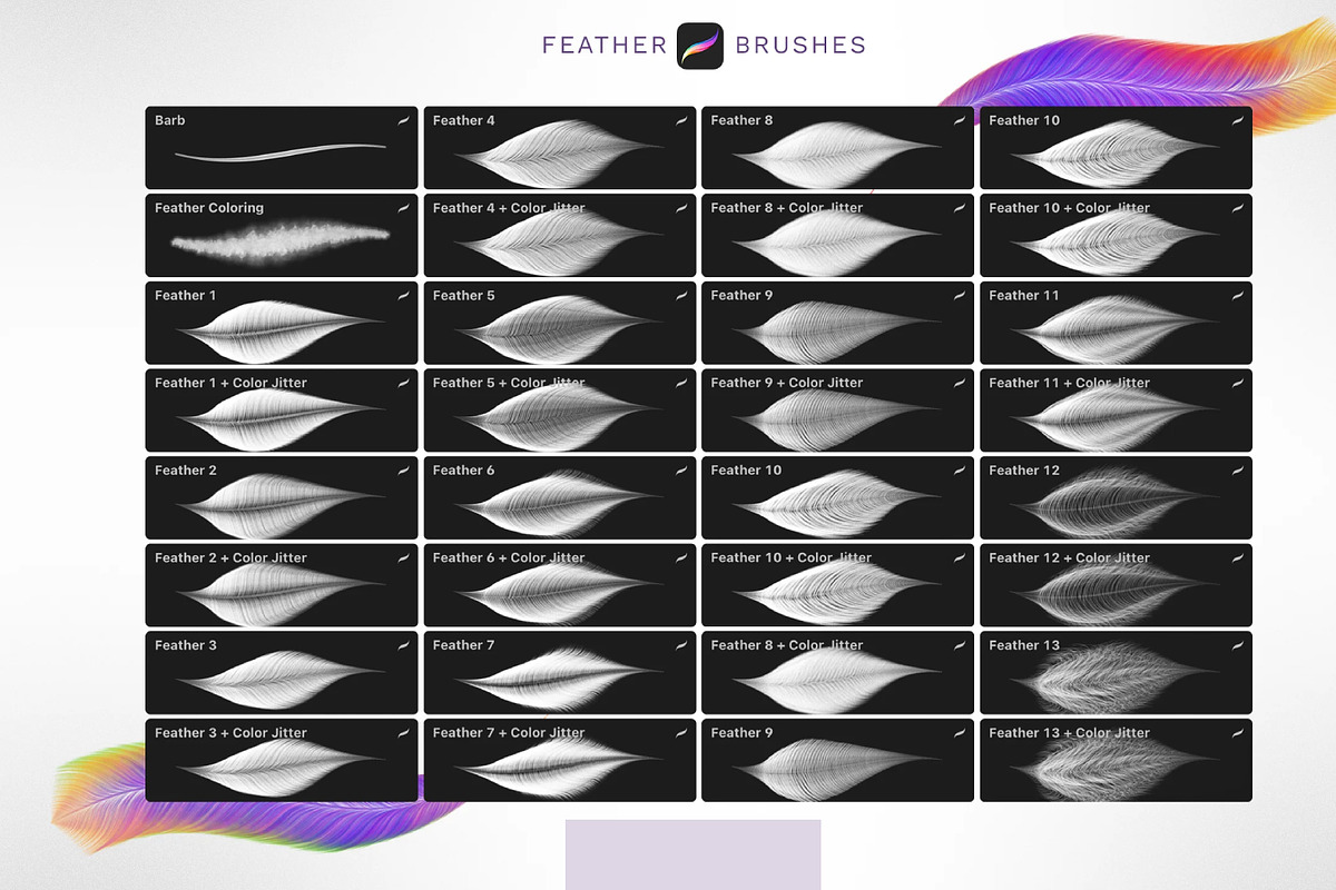 Feathers Procreate Brushes, a Brush Add-On by SPEED APEX (Photo 7 of 7)