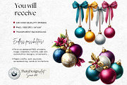 Christmas Baubbles Cliparts, a Seasonal Illustration by ThatsDesignArt (Thumbnail 2 of 16)