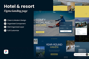 Hotel & Resort Figma Landing Page, a Landing Page Template by SLAB! Design
