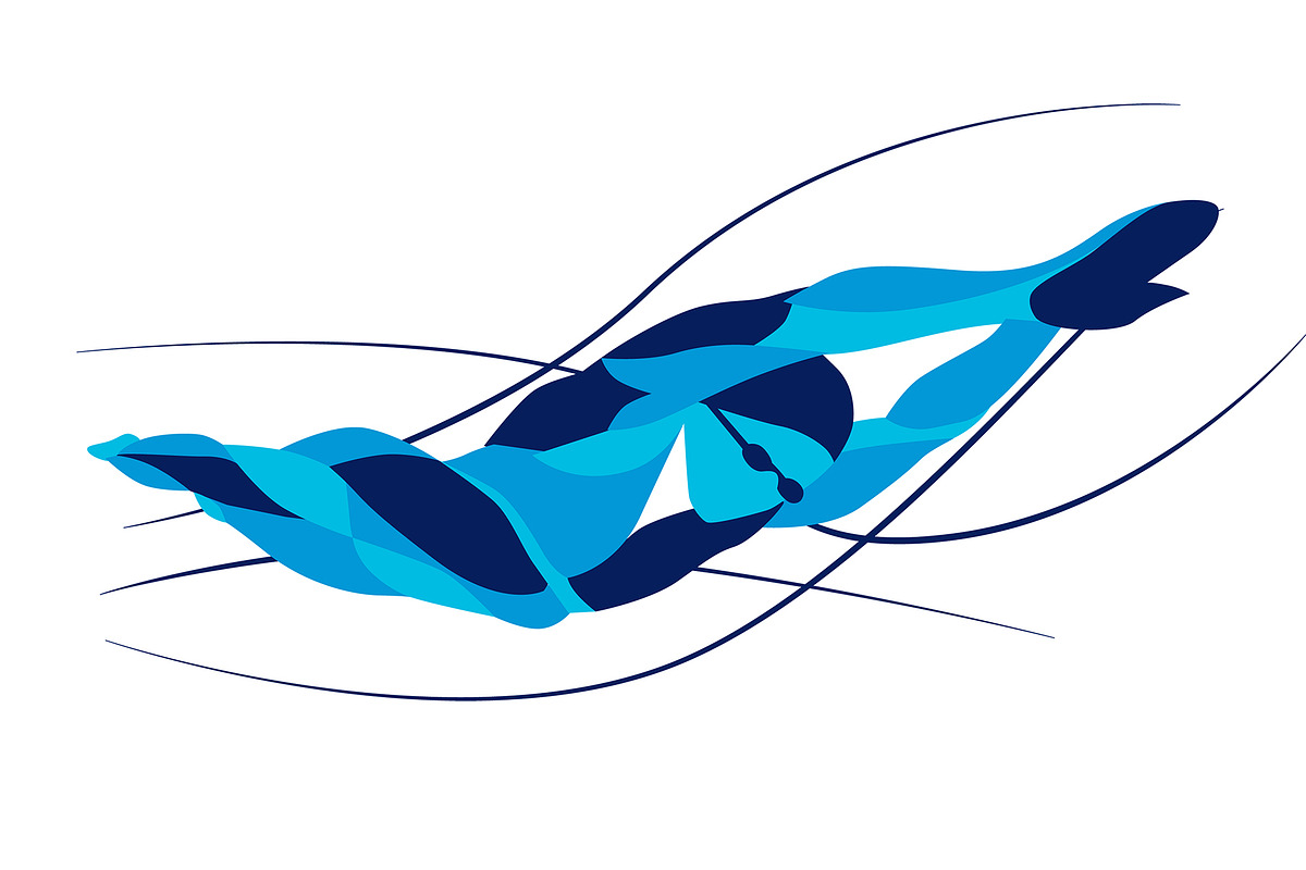 Stylized swimmer, an Object Graphic by Infinity Creativity