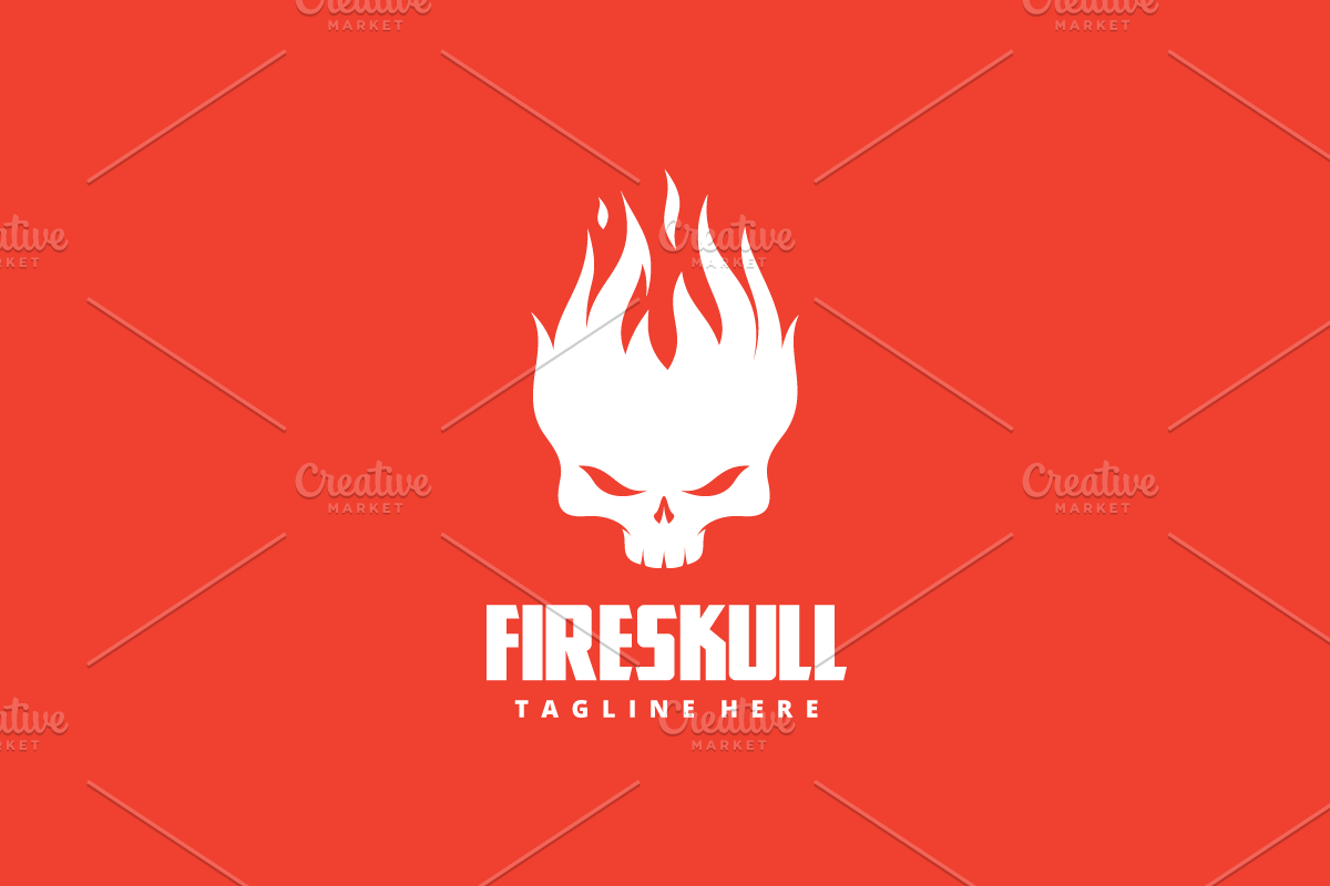 Fire Skull Logo Illustration, a Branding & Logo Template by yopie (Photo 2 of 3)