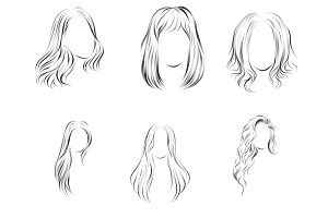 Womens Hair Set 2 Procreate Brush