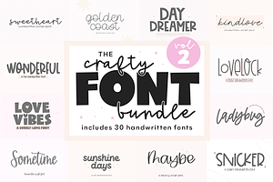 Cute Font Bundle 30 Fonts