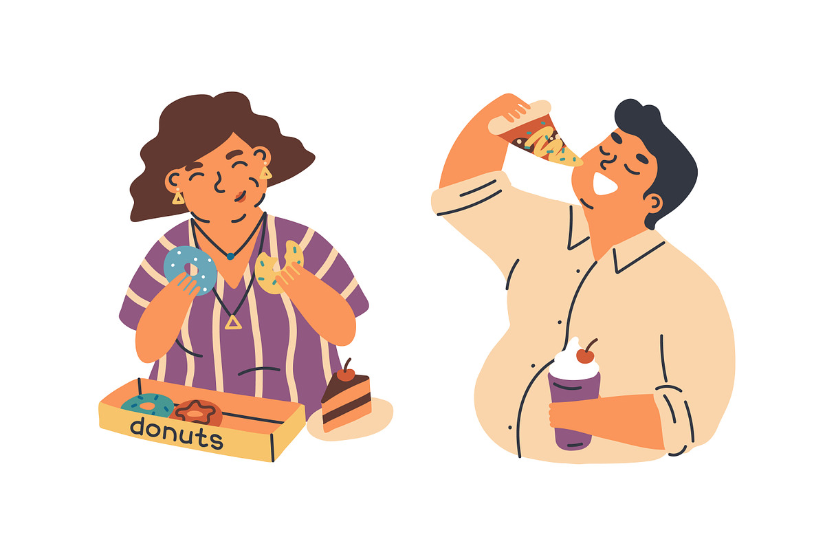 People addicted to food set, a Food Illustration by Good Studio (Photo 2 of 4)