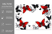 Red butterflies on white background, a Decorative Illustration by blackmoon9 (Thumbnail 1 of 3)