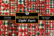 Red Green Coquette Seamless Pattern, a Pattern Graphic by Creative Store (Thumbnail 1 of 5)