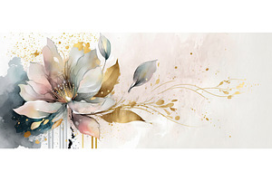 Botanical Watercolor Design With