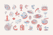 Seafood illustrations Set, a Food Illustration by Vasylyka (Thumbnail 3 of 8)