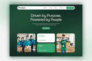 Hopper-Non-Profit & Charity Template, an UI Kit Template by UI/UX Ocean