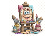 Canvas on Wooden Easel Clipart JPG, an Illustration by Memories By Lea (Thumbnail 11 of 19)